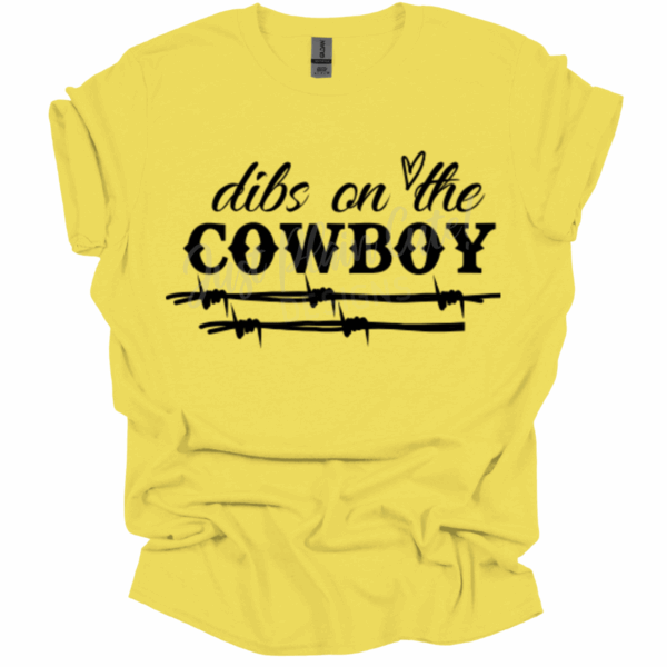 Dibs on the Cowboy Short-Sleeve Yellow Unisex Adult Tee