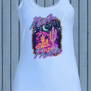 Boho Neon Moon Graphic Tank Top - Blue