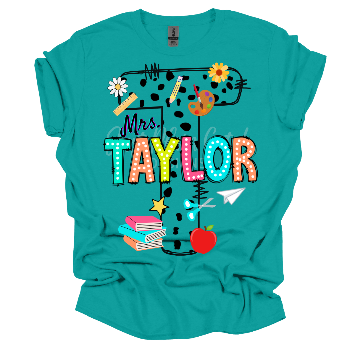 Teacher (Personalized w Last Name) Short Sleeve Tee