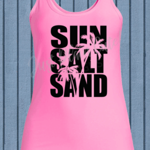 Sun Salt & Sand Graphic Summer Tank Top - Pink