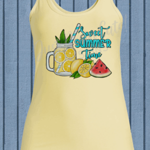 Sweet Summer Time Lemonade Graphic Tank Top - Yellow