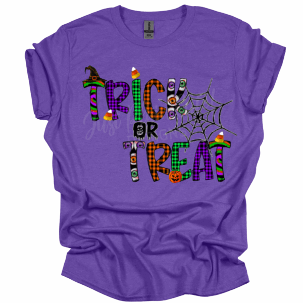 Trick or Treat Purple Short-Sleeve Unisex Adult Tee