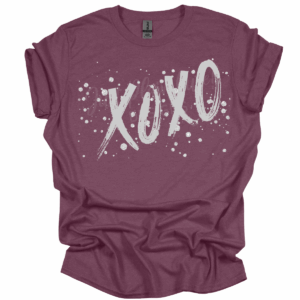 XOXO Short-Sleeve Heather Burgundy Unisex Adult Tee