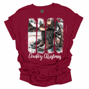 Cowboy Christmas Short Sleeve Adult Tee