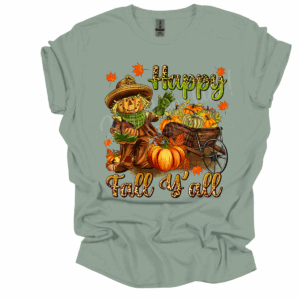 Happy Fall Y'All Scarecrow Short Sleeve Adult Tee