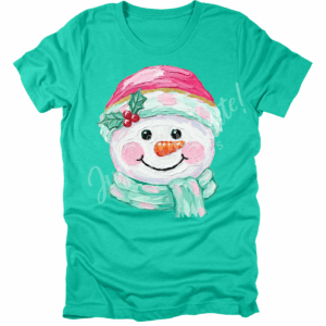 Retro Hand-painted Snowman Short Sleeve Adult Tee - Bella Canvas