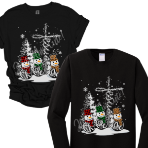 Faith Love Hope Snowmen Christmas Short/Long Sleeve Adult Tee