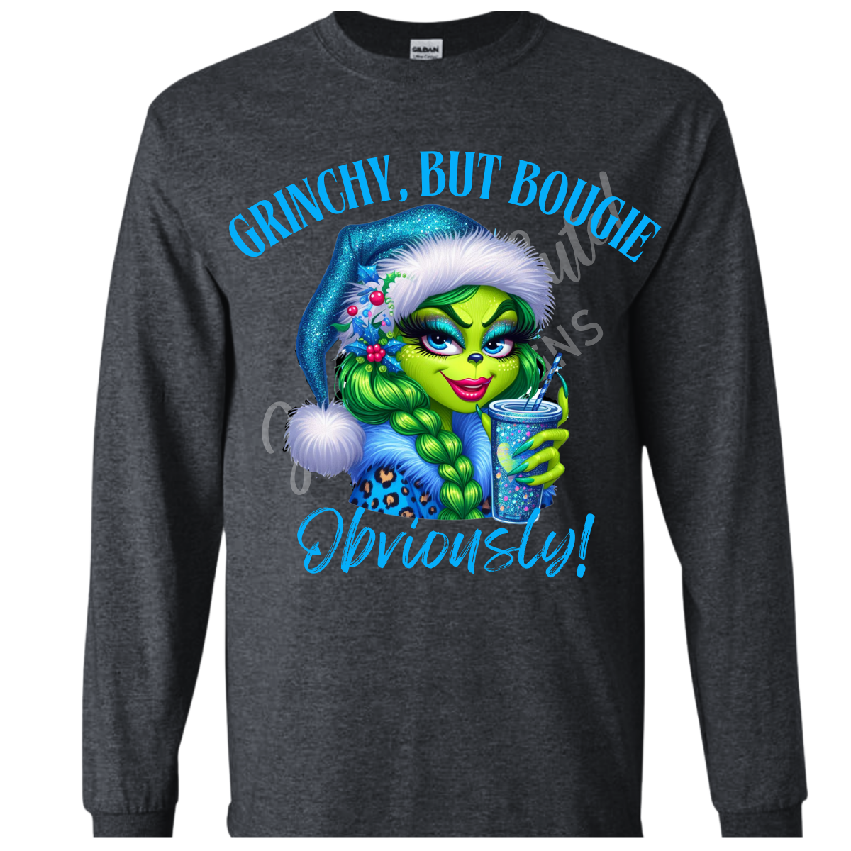 Bougie Grinch Long/Short Sleeve Adult Tee - Image 3