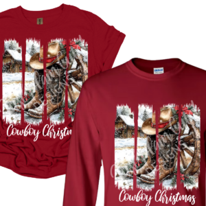 Cowboy Christmas Long/Short Sleeve Adult Tee
