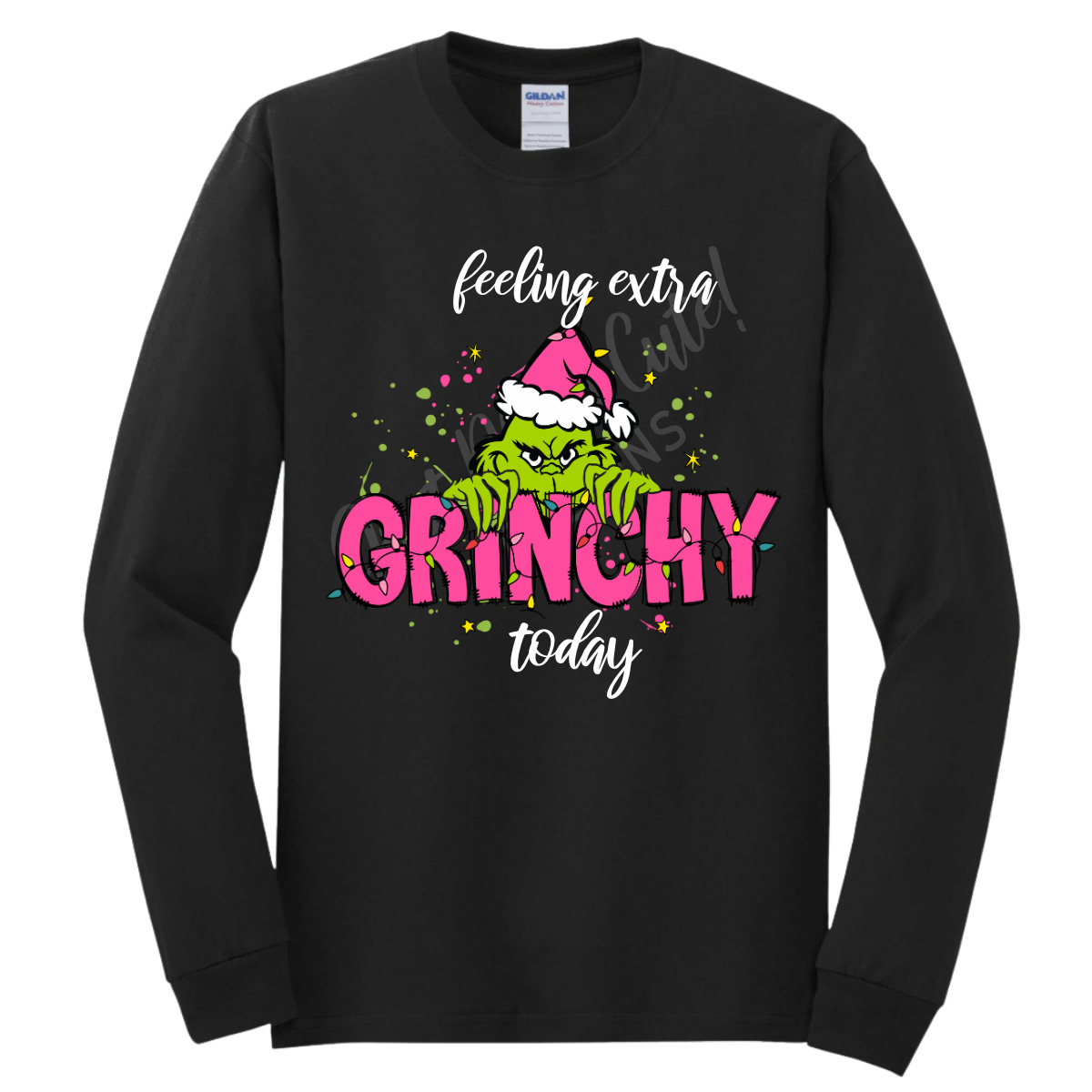 Feeling Extra Grinchy Today Short/Long Sleeve Adult Tee - Image 3