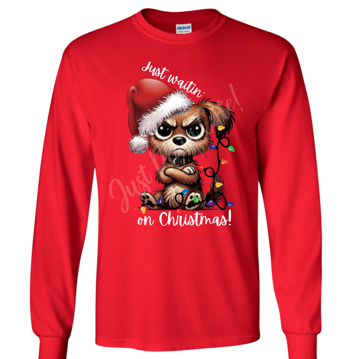 Just Waitin' on Christmas Short/Long Sleeve Adult Tee - Image 3