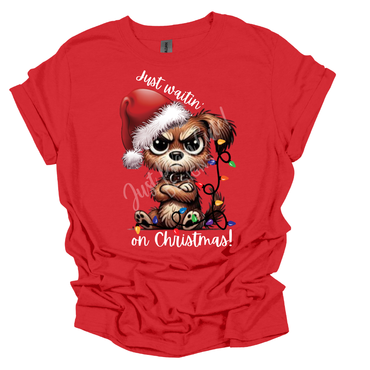 Just Waitin' on Christmas Short/Long Sleeve Adult Tee - Image 2