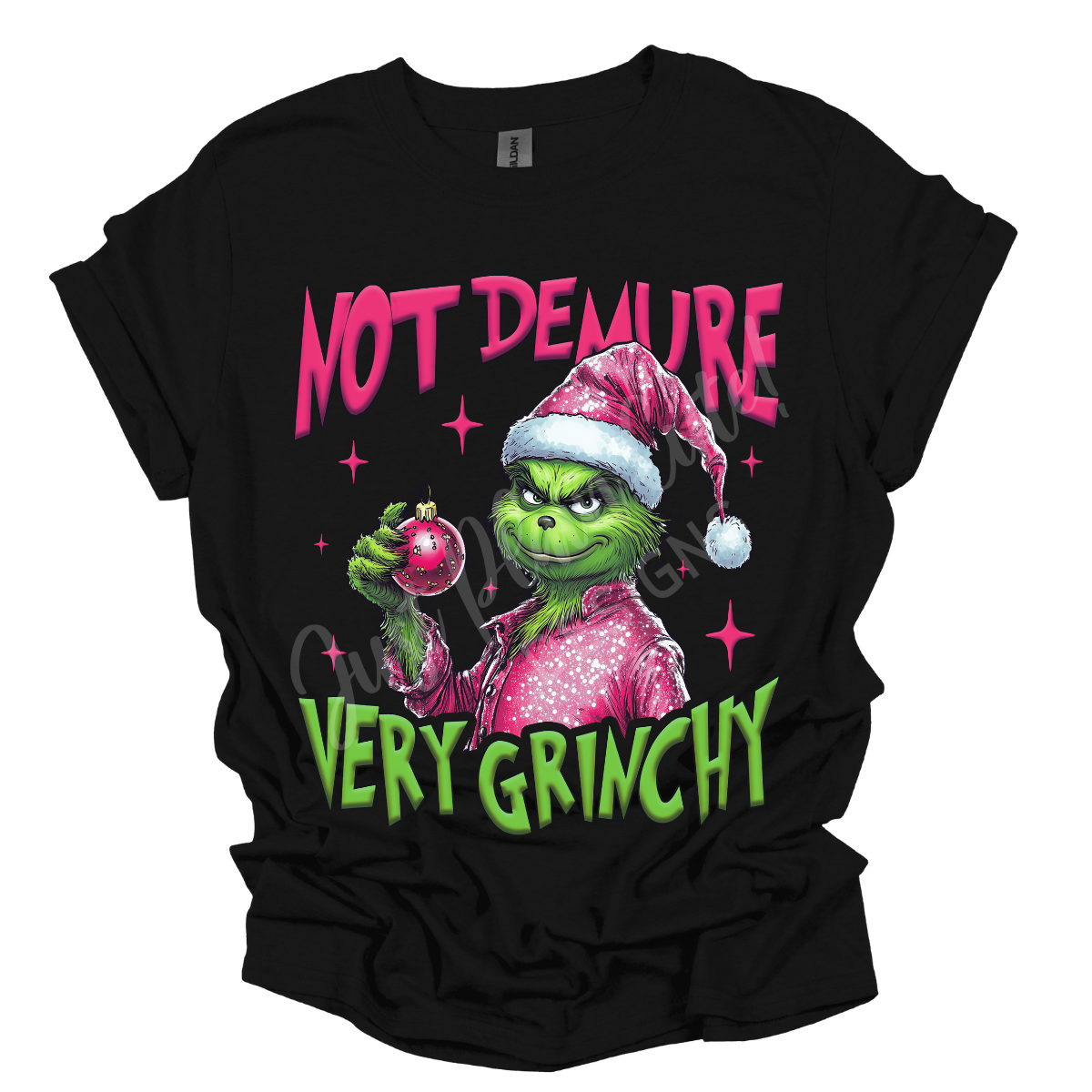 Not Demure - Very Grinchy Short/Long Sleeve Adult Tee - Image 2