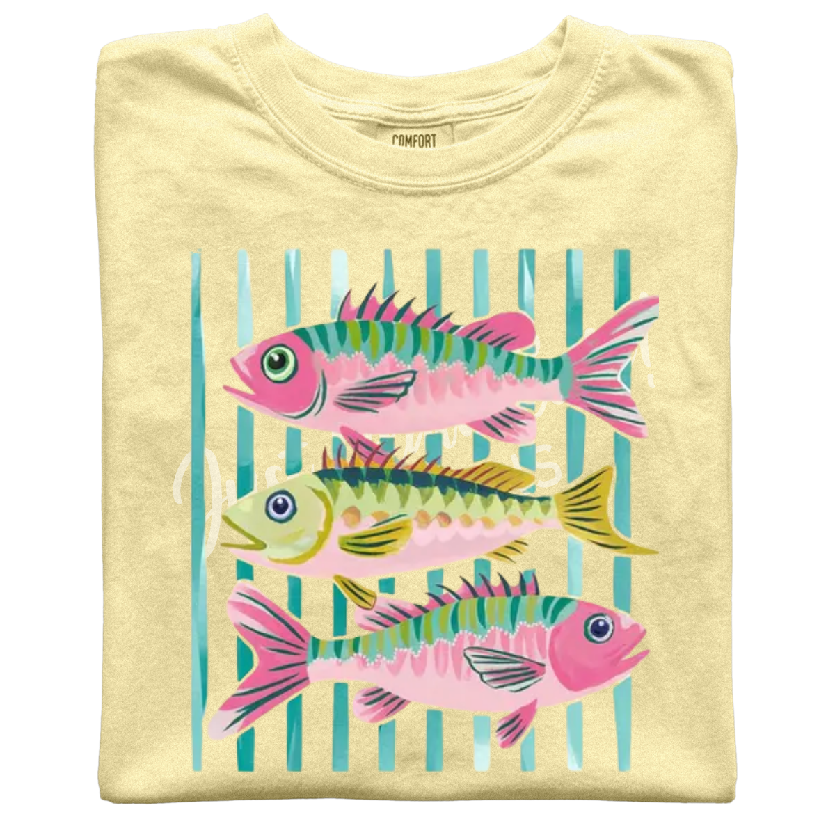 Summer Ocean Stripes Short Sleeve Adult Tee - Comfort Colors - Image 5
