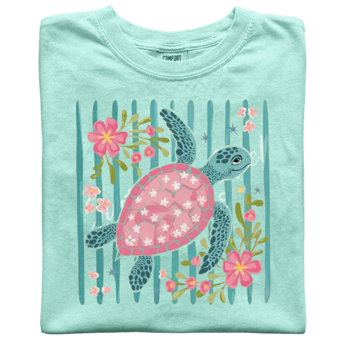 Summer Ocean Stripes Short Sleeve Adult Tee - Comfort Colors - Image 7