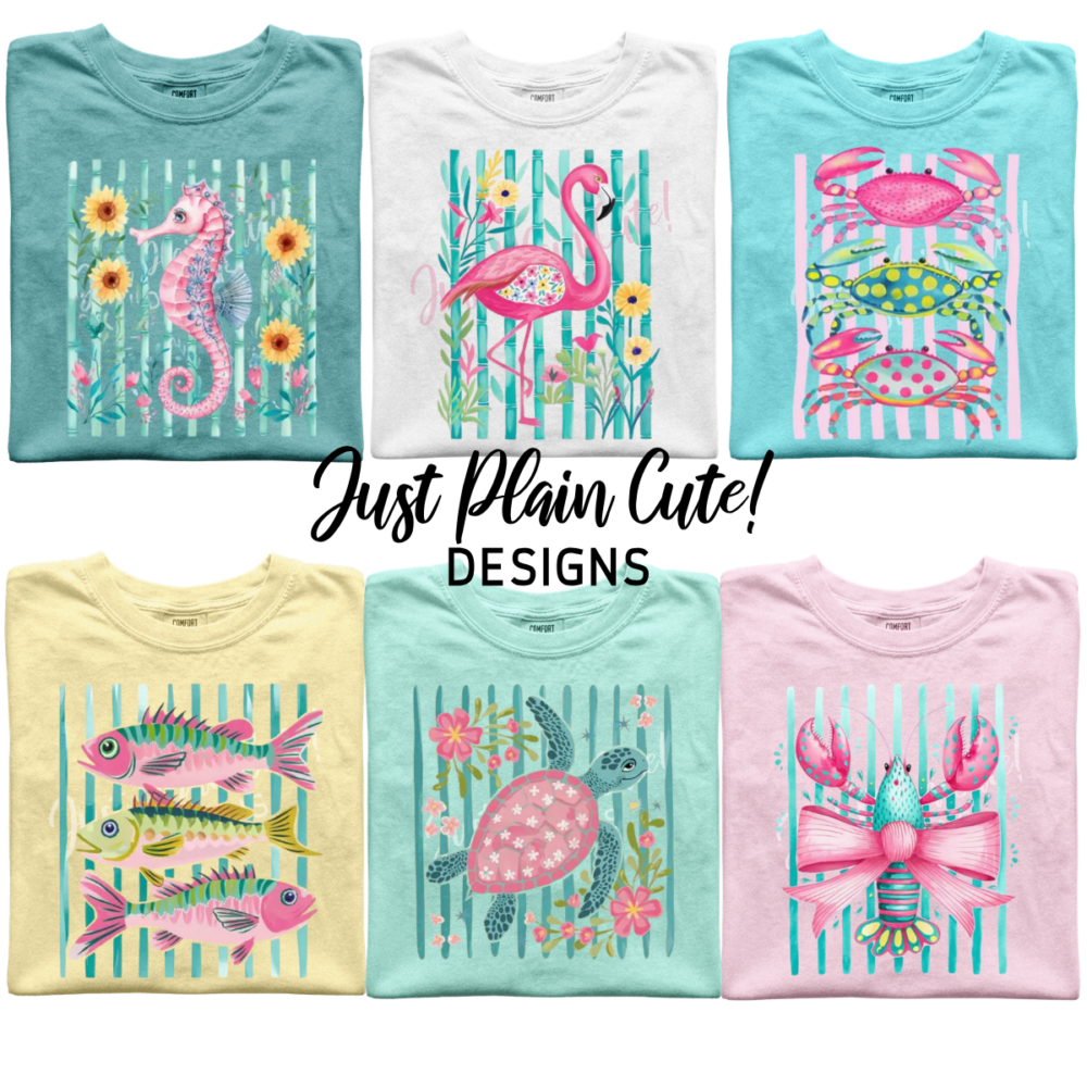 Summer Ocean Stripes Short Sleeve Adult Tee - Comfort Colors